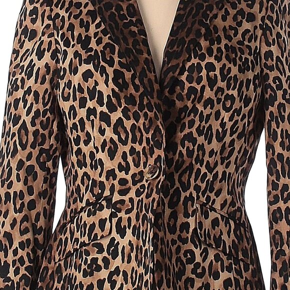 Designer Jones New York Signature Animal Print Cotton Blend Blazer Size 10.R - Picture 8 of 10